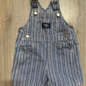 Baby B'gosh by Osh Kosh B'gosh blue and white striped overalls-SHORTS 12 months